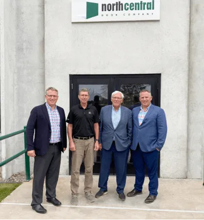 Maxime Gendreau, Steve Palmer, président de North Central Door, Michel et Martin Gendreau