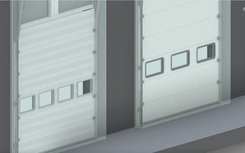 Dessins techniques Revit de 2 portes de garage commerciales Garaga
