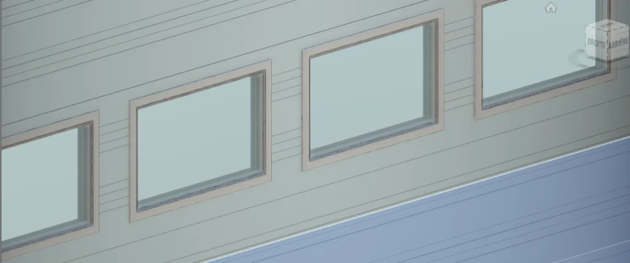 Exemple de fenêtres dans les dessins techniques Revit des portes de garage Garaga