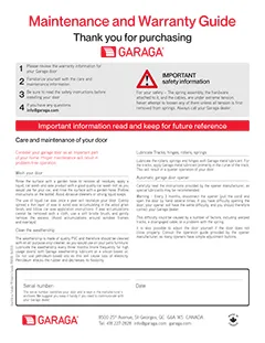 Guide d’entretien et garantie - Standard+