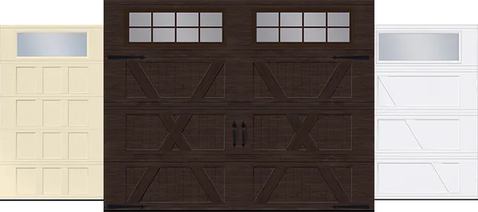 Portes de garage Collection Village Configuration I-2, Configuration X et Configuration A
