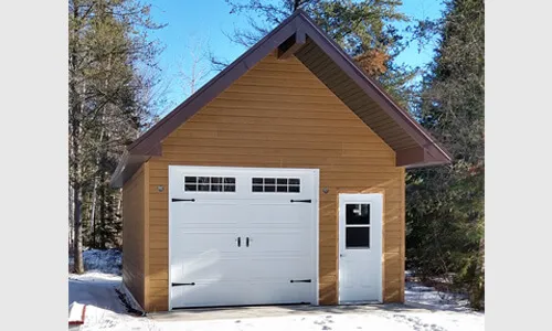 Porte de garage Standard+ North Hatley LP, 9' x 8' 3'', Blanc glacier, fenêtres Orion 8 carreaux